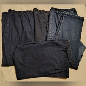 Just My Size (4 Pairs) Dark Indigo Elastic Waist Pull On Jeans Size 2X 18W/20W